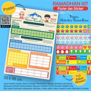 Papan Jadwal Puasa, Tarawih & Mengaji Anak: Poster Edukasi Ramadhan