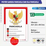 Poster Garuda Pancasila UUD 1945 Proklamasi Sumpah Pemuda Butir P4